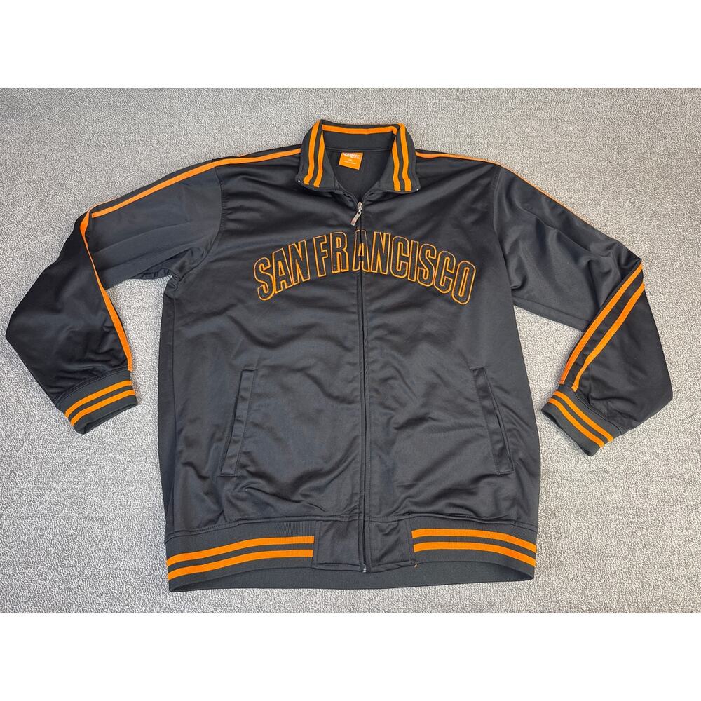 VTG Choice Sports Wear San Francisco Jacket Lightweight Black Orange Size 3XL